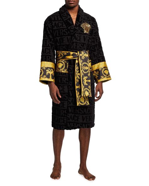 versace robe mens black